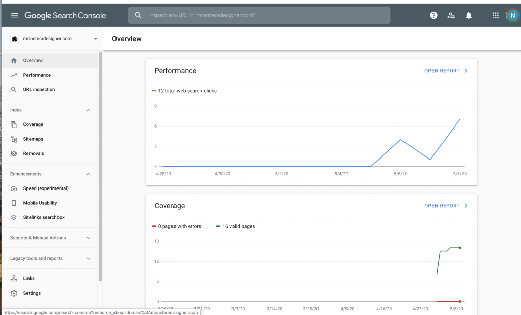 Google search console overview